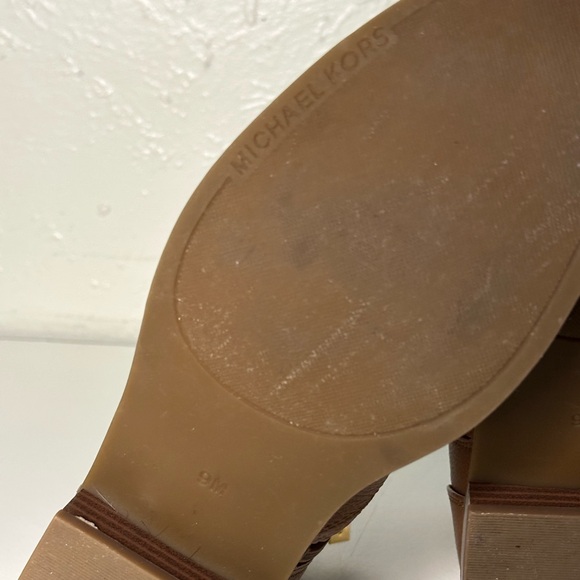 Michael Kors Jilly Faux Pebbled Leather Ankle Boot Brown Size 9 - Picture 7 of 7